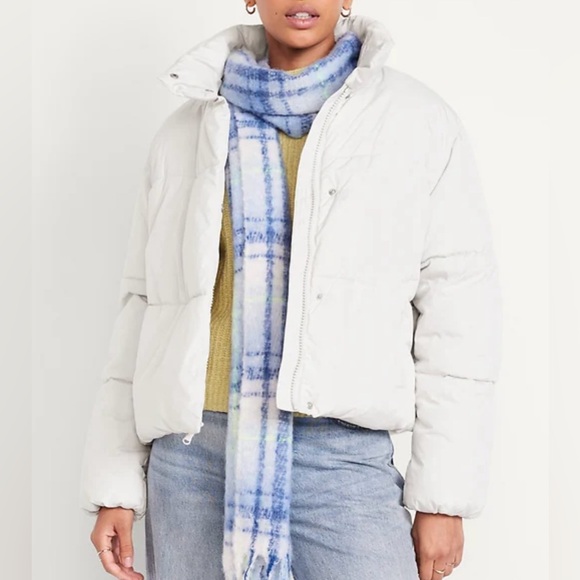 Old Navy Quilted Puffer Jacket Silver Gray Women's Plus Size Winter Coat XXL - Picture 1 of 11